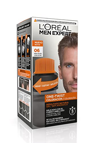 L'OREAL Men Expert One Twist Tinte Semipermanente Para Hombres - Disimula Tus Canas En 5 Minutos - Resultado Natural Hasta 6 Semanas - Tono 6 Oscuro, Rubio