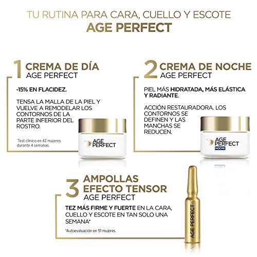 L'Oréal Paris Ampollas Age Perfect Colágeno Expert Tratamiento Reafirmante 7 Días, Blanco/Dorado, 40 Gramos