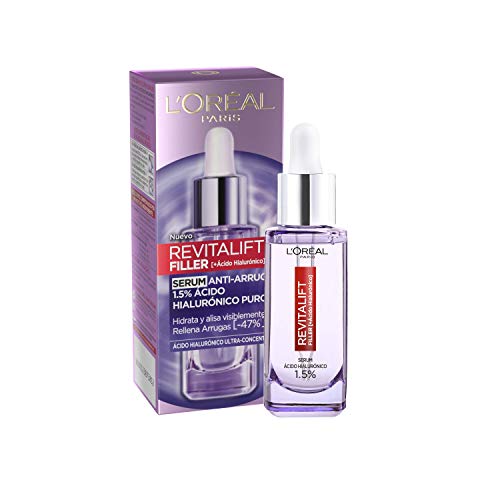 L'Oreal Paris Dermo Expertise Revitalift Filler Sérum Antiarrugas, Con Ácido Hialurónico Puro + L'Oréal Paris Revitalift Filler Contorno De Ojos Revitalizante, Con Ácido Hialurónico Puro, 15 Ml