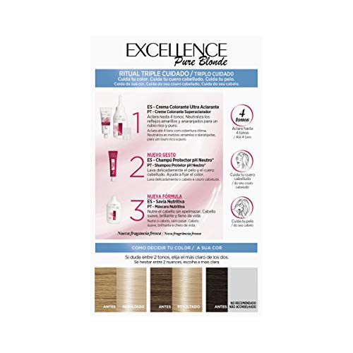 L'Oréal Paris Excellence Coloración Crème Triple Protección, Tono 01 Rubio Ultra Claro Natural - 50 ml