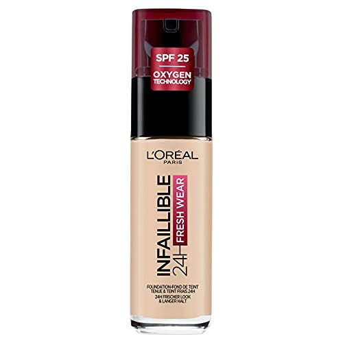 L'Oréal Paris - Fond de Teint Fluide Infaillible 24h Fresh Wear - Tous Types de Peaux - Teinte : Ivoire (20) - 30 ml