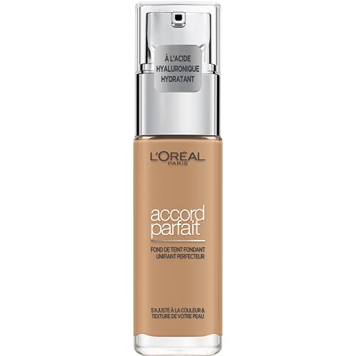 L’Oréal Paris Make-Up Designer Accord Parfait - 7.D/7.W Golden Amber - Foundation base de maquillaje Frasco dispensador Líquido - Base de maquillaje