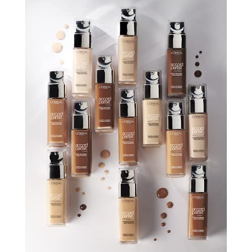 L’Oréal Paris Make-Up Designer Accord Parfait - 7.D/7.W Golden Amber - Foundation base de maquillaje Frasco dispensador Líquido - Base de maquillaje