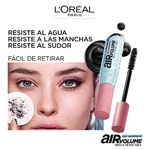 L'Oréal Paris Máscara De Pestañas Air Volume Mega Mascara, Waterproof 01, Negro, 7.9 Mililitro