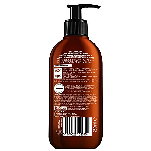 L'Oréal Paris Men Expert, línea Barber Club - Producto para el cuidado de la barba detergente 3 en 1