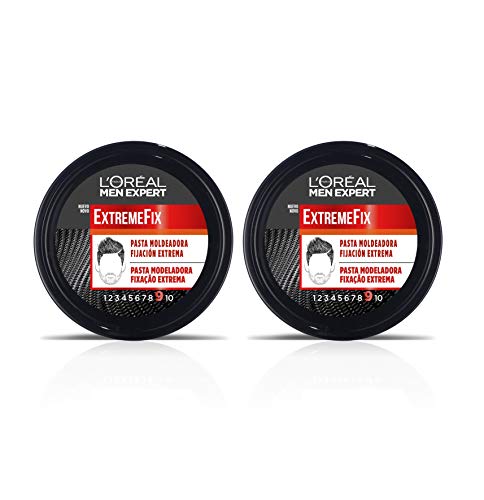 L'Oreal Paris Men Expert Pasta moldeadora fijación extrema para hombre - Pack de 2 x 75 ml