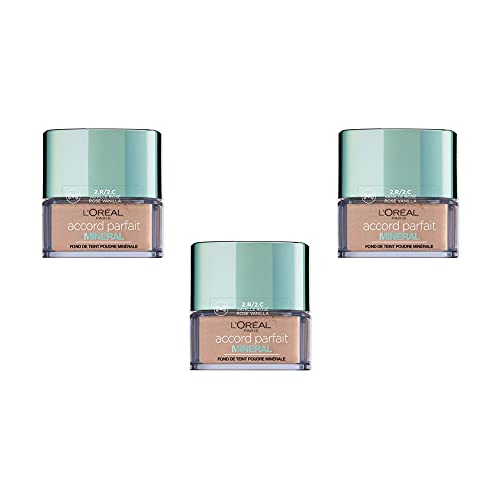 L'Oréal Paris Polvo compacto accord parfait minerals 2.R Vanille Rosé, Juego de 3