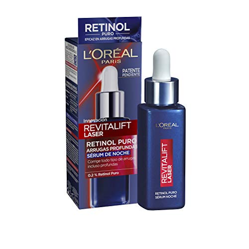 L'Oréal Paris Sérum de Noche Revitalift Laser con Retinol Puro, Cuidado Antiedad, Corrige Arrugas Profundas, 30ml