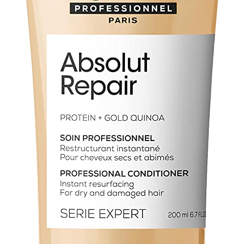 L’Oréal Professionnel | Acondicionador Tratamiento Reconstructor para cabellos secos y dañados, Absolut Repair, SERIE EXPERT, 200mL