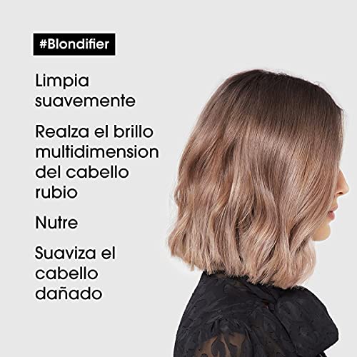 L’Oréal Professionnel | Champú Iluminador y restaurador para cabellos con mechas o rubios, Blondifier Gloss, SERIE EXPERT, 300mL