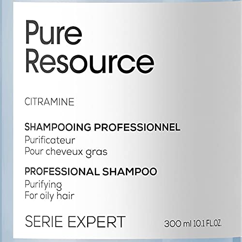 L’Oréal Professionnel | Champú Tratamiento contra el afinamiento capilar para cabellos grasos, Pure Resource, SERIE EXPERT, 300mL