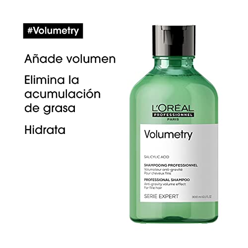 L’Oréal Professionnel | Champú Voluminizador antigravedad para cabellos planos y finos, Volumetry , SERIE EXPERT, 300 ml