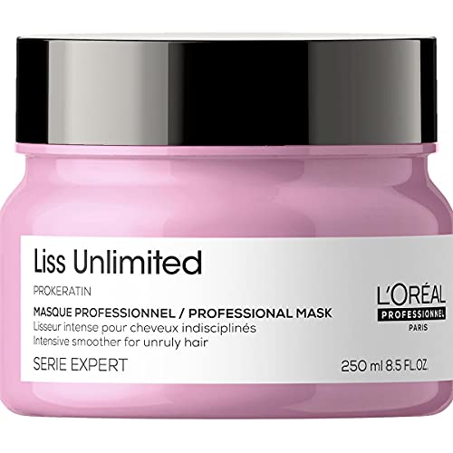 L’Oréal Professionnel | Mascarilla Alisadora intensa para cabellos rebeldes encrespados y alisados, Liss Unlimited, SERIE EXPERT, 250mL