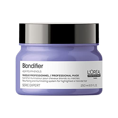 L’Oréal Professionnel | Mascarilla iluminadora y restauradora para cabellos con mechas o rubios, Blondifier, SERIE EXPERT, 250mL