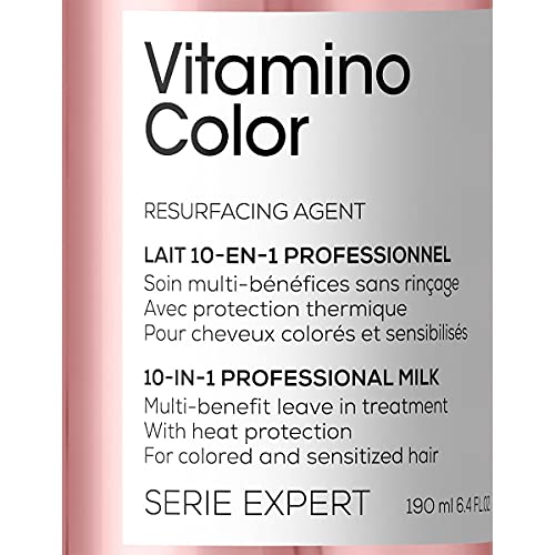 L’Oréal Professionnel | Tratamiento 10 en 1 Multiusos Para cabellos teñidos, Vitamino Color, SERIE EXPERT, 190mL