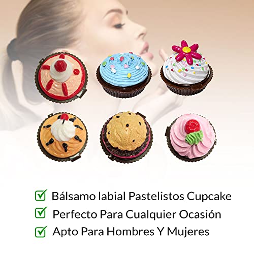 Lote de 10 Bálsamos Labiales"CUPCAKE" - Recuerdos Bodas y Comuniones - Brillos de Labios, Lipgloss, Bálsamos Labiales Baratos Bodas Cupcake, Brillos de labios con forma de helados