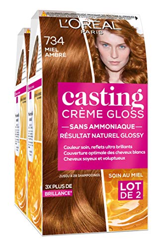 Lote de 2 tintes para cabello Casting Crème Gloss, coloración tono sobre tono, sin amoniaco, de L'Oréal Paris