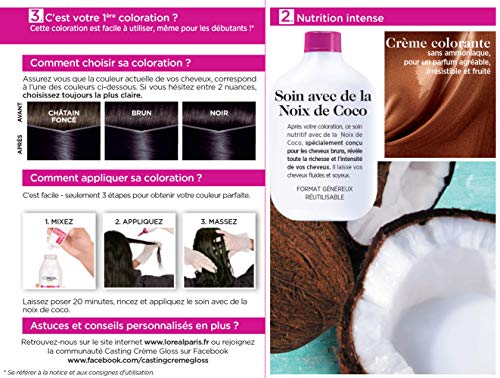 Lote de 2 tintes para cabello Casting Crème Gloss, coloración tono sobre tono, sin amoniaco, de L'Oréal Paris