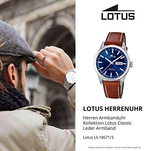 Lotus Reloj Analógico para Hombre de Cuarzo con Correa en Cuero 18671/3