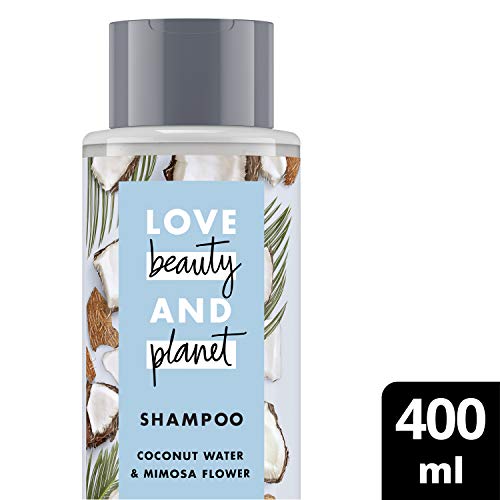 Love Beauty And Planet - Champú Volume & Bounty para pelo fino, con agua de coco y flor de mimosa, sin silicona, 1 unidad (400 ml)