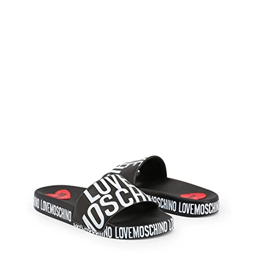 Love Moschino Ss21, Sandalias deslizantes Mujer, Negro, 39 EU