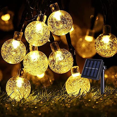 Luces LED Solares para Exteriores, 100 LED 12M Guirnaldas Luces Jardin Farolillos Exterior 8 Modos Cadena de Luces Decoracion para Terraza Fiestas Bodas Patio Jardines – Blanco Calido