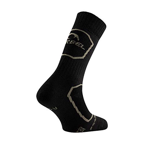 Lurbel Everest, Calcetines térmicos, Calcetines de lana, Calcetín de Expedición, Calcetín para Trekking, Calcetines sin costuras, transpirables y Anti-olor, Unisex. (NEGRO - VERDE, MEDIANA - M)