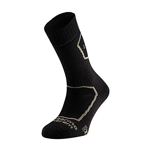 Lurbel Everest, Calcetines térmicos, Calcetines de lana, Calcetín de Expedición, Calcetín para Trekking, Calcetines sin costuras, transpirables y Anti-olor, Unisex. (NEGRO - VERDE, MEDIANA - M)