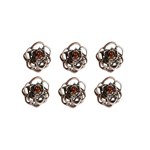 Lurrose 6pcs ahuecan hacia fuera los accesorios del pelo del metal de la pinza de pelo de la garra de Rose para las muchachas de las mujeres