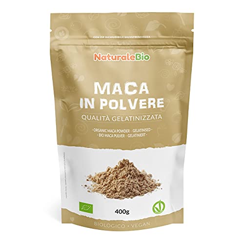 Maca Andina Ecológica en Polvo 400g. Organic Maca Powder Gelatinized. Peruana, Bio y Pura, viene de raíz de Maca Organica - Gelatinizada - NaturaleBio