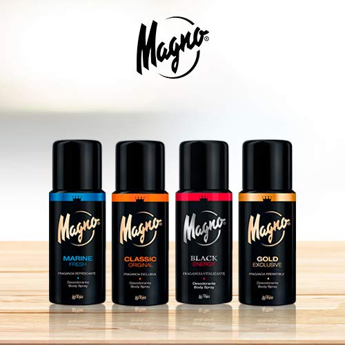 Magno - Desodorante Spray Black – 6uds de 150ml (900ml) – Fragancia masculina energizante – Protección durante todo el día