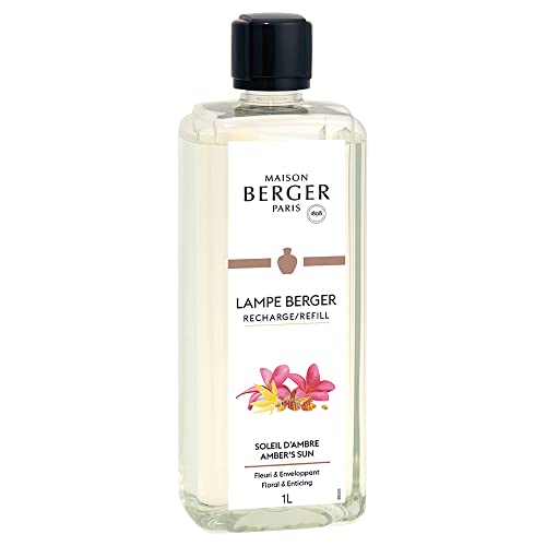 MAISON BERGER Lámpara Berger – Recarga de perfume para lámpara Berger – 1 litro – Perfume Sol de Ambre París