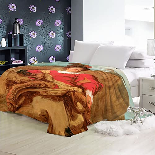 Manta Estampada Franela 3D, Suave Y Mullida Manta CáLida para Adultos Y NiñOs, para Cama, Sofá, Sala De Estar, Pintura Famosa Fragonard Vestido con Ropa Española 150×200 cm