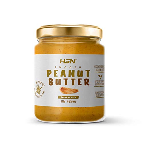 Mantequilla de Cacahuete de HSN | 250 g | Textura Suave y Cremosa | Peanut Butter Smooth | 100% Natural Vegano | Libre de GMO | No Aceite de Palma, No Azucares ni Sal Añadidos