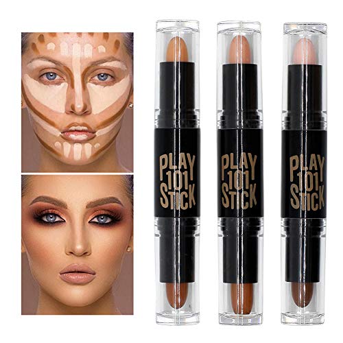 Maquillajes correctores, Contouring Stick, Kit Corrector Imperfecciones, Regalos originales para mujer, Doble Punta Pluma De Contorno Bronceador Y Barra De Resaltado Maquillaje Facial Corrector