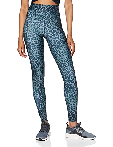 Marca Amazon - AURIQUE Mallas de Deporte Estampadas con Tiro Alto Mujer, Gris (Animal Print), 38, Label:S