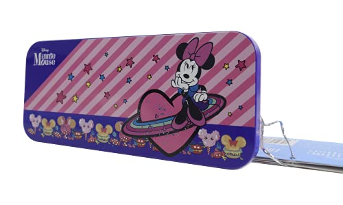 Markwins Minnie Cosmic Candy Lip & Face Tin, Estuche de Maquillaje de Minnie con 11 Paletas de Colores y Accesorios para los Labios y la Cara, Kit de Maquillaje Divertido, Accesorios de Colores