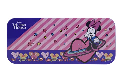 Markwins Minnie Cosmic Candy Lip & Face Tin, Estuche de Maquillaje de Minnie con 11 Paletas de Colores y Accesorios para los Labios y la Cara, Kit de Maquillaje Divertido, Accesorios de Colores