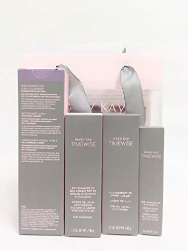 Mary Kay Timewise Set De Limpiador Facial 4 En 1, Crema Facial De Dia Fps 30, Crema Facial Nocturna Y Crema Para El Contorno De Los Ojos, 127+ 48 + 48 +34 G