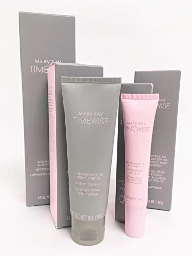 Mary Kay Timewise Set De Limpiador Facial 4 En 1, Crema Facial De Dia Fps 30, Crema Facial Nocturna Y Crema Para El Contorno De Los Ojos, 127+ 48 + 48 +34 G