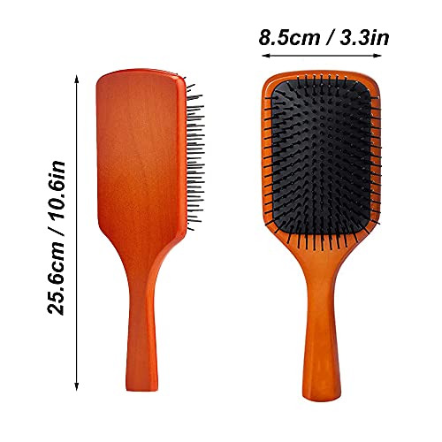 Masaje Cepillo de Paleta de Madera Peine de cojín de Aire de Madera Peine de Madera para airbag Peine de Pelo Cuadrado Anti estático Reducir Nudos y frizz Apto para Todo Tipo de Cabello Unisexo