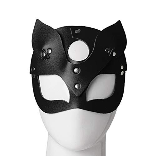 Máscara de Cosplay para La Fiesta de Halloween Baile de Pelota Mujer Niña Dama Sexy Media Cara Gato Gatito Máscara de Cuero Carnaval de Halloween Mascarada Maquillaje Favores de