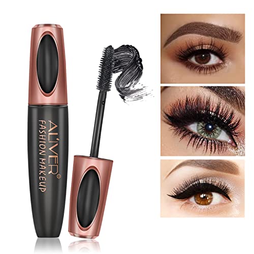 Máscara de Pestañas 4D, Rimel Pestañas Máscara Waterproof,Mascara Negra,Volumen y Longitud, Extensiones De PestañAs,A Prueba de Manchas