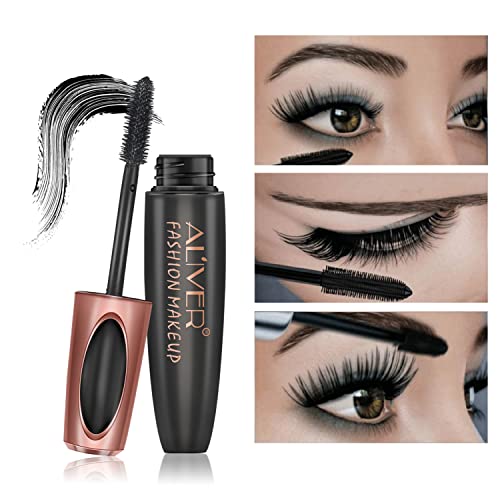 Máscara de Pestañas 4D, Rimel Pestañas Máscara Waterproof,Mascara Negra,Volumen y Longitud, Extensiones De PestañAs,A Prueba de Manchas