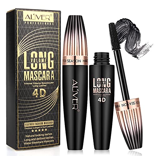 Mascara de Pestañas Waterproof, Rimel Pestañas Volumen y Largura, Mascara Negra, Extensiones De Pestañas, A Prueba De Manchas, Sin Grumos, Sin Manchas