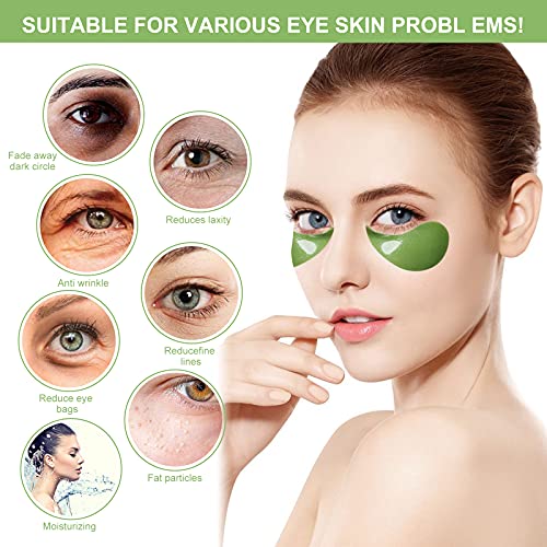 Máscara para los Ojos, Parches Ojos, Aloe Vera Gel, Eye Mask, con Colágeno y Ácido Hialurónico, para Arrugas Ojeras Bolsas de los Ojos y la Hinchazón, Hidratante de Larga Duración,Anti Edad