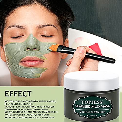 Mascarilla de algas marinas, Mascarilla de espinilla, Mascarillas Hidratantes, Mascarilla Purificante y Exfoliante, Reduce Poros,Piel Muerta, Arcillas Faciales para Anti Poros Acné Puntos Negros