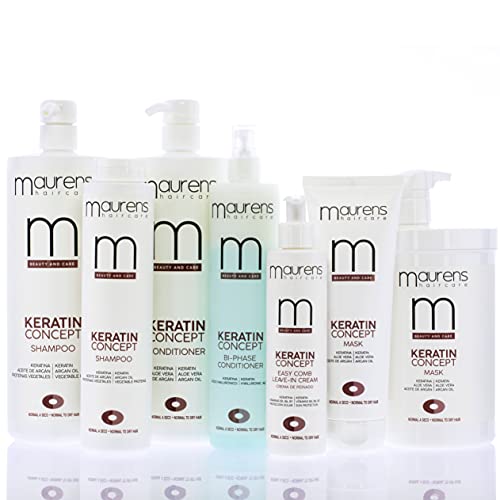 Maurens Champú Reparador Keratin Concept, con Keratina, Aceite de Argán y Proteínas Vegetales, 1000 ml