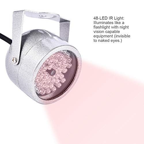 Mavis Laven La luz infrarroja Impermeable de la visión Nocturna infrarroja de Las Luces de Pomya 48 LED IR para la cámara CCTV de la Seguridad