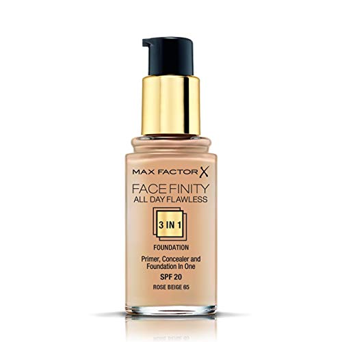 Max Factor FaceFinity 3 en 1 All Day Flawless Base de Maquillaje Tono 065 Rose Beige - 30 ml